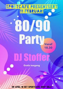 80-90 feest sportcafe kantine