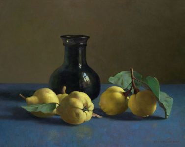 Henk helmantel, stilleven met kweeperen