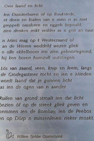 Verwonderlijk Staghouwer onthult plaquette met gedicht van Willem Tjebbe IH-19