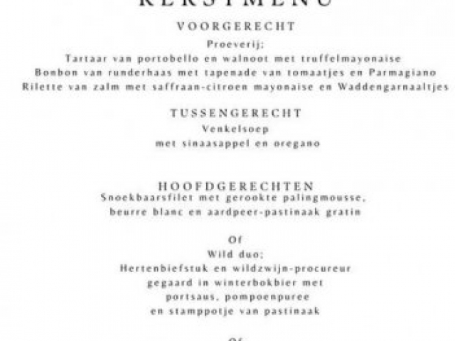 Kerstmenu t holt
