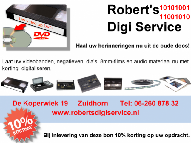 Heeft u ook nog videobanden, camerabandjes, 8mm-films of dia’s en wilt u het nog eens terug zien?