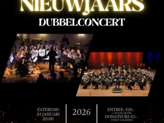 Feestelijk nieuwjaarsdubbelconcert Aduard 24 januari 2026