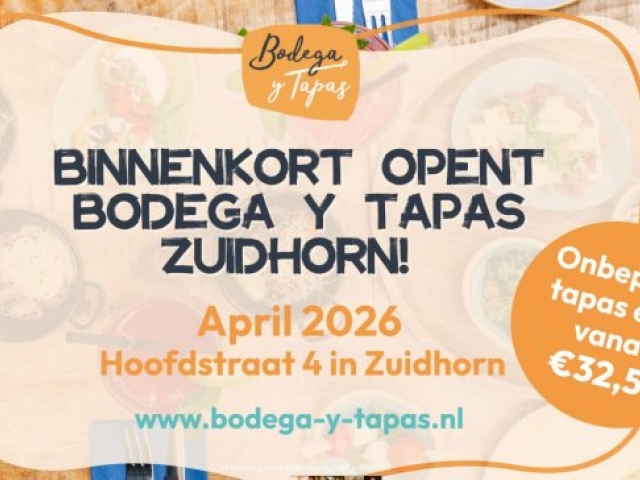 Binnenkort opent Bodegas Y Tapas Zuidhorn